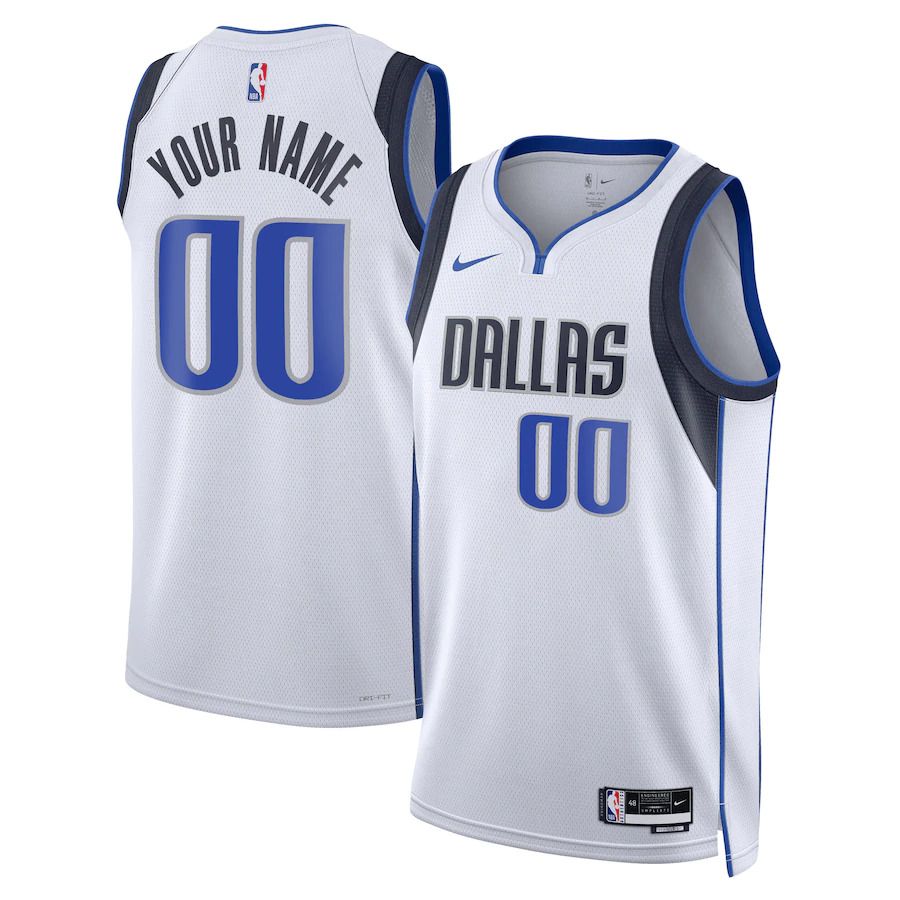 Men Dallas Mavericks Nike White Association Edition 2022-23 Swingman Custom NBA Jersey